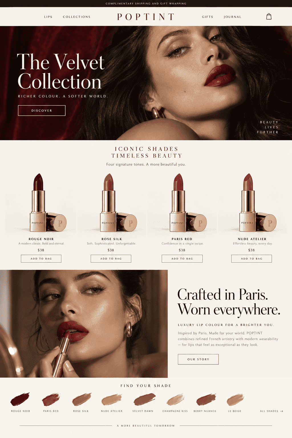 PopTint luxury lipstick store design concept