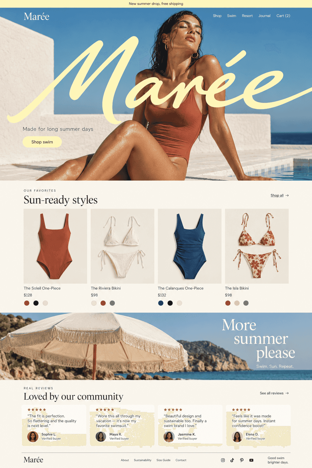Marée swimwear store design concept
