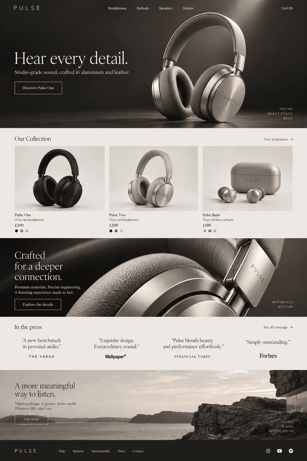 Pulse Audio premium headphones store design concept