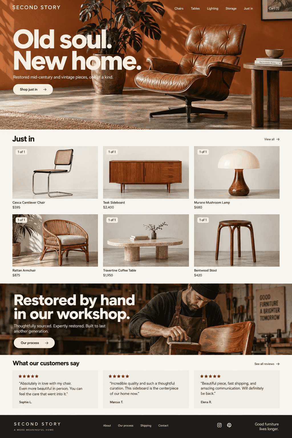 Second Story vintage furniture store design concept