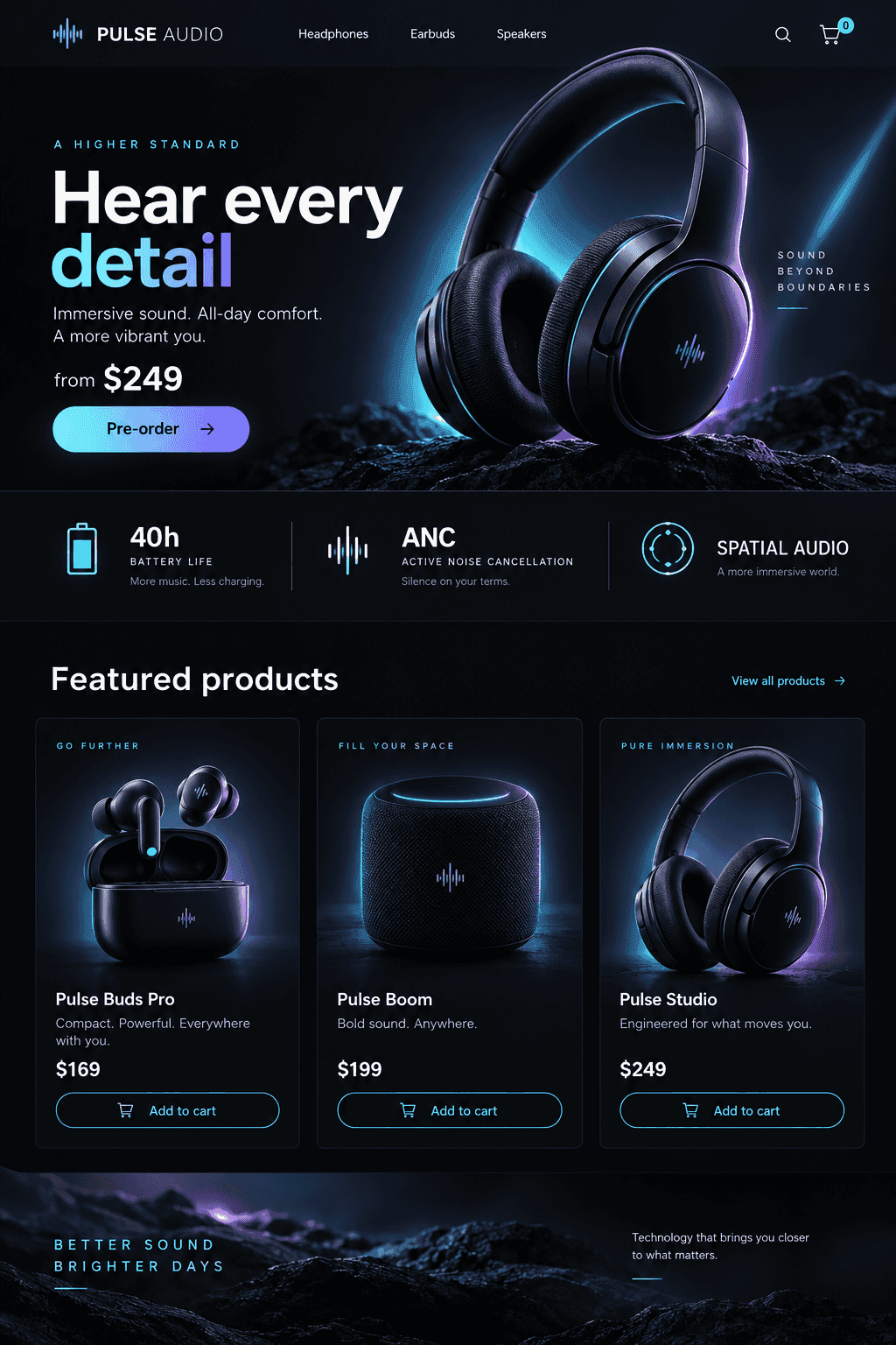 Pulse Audio gadget store design concept