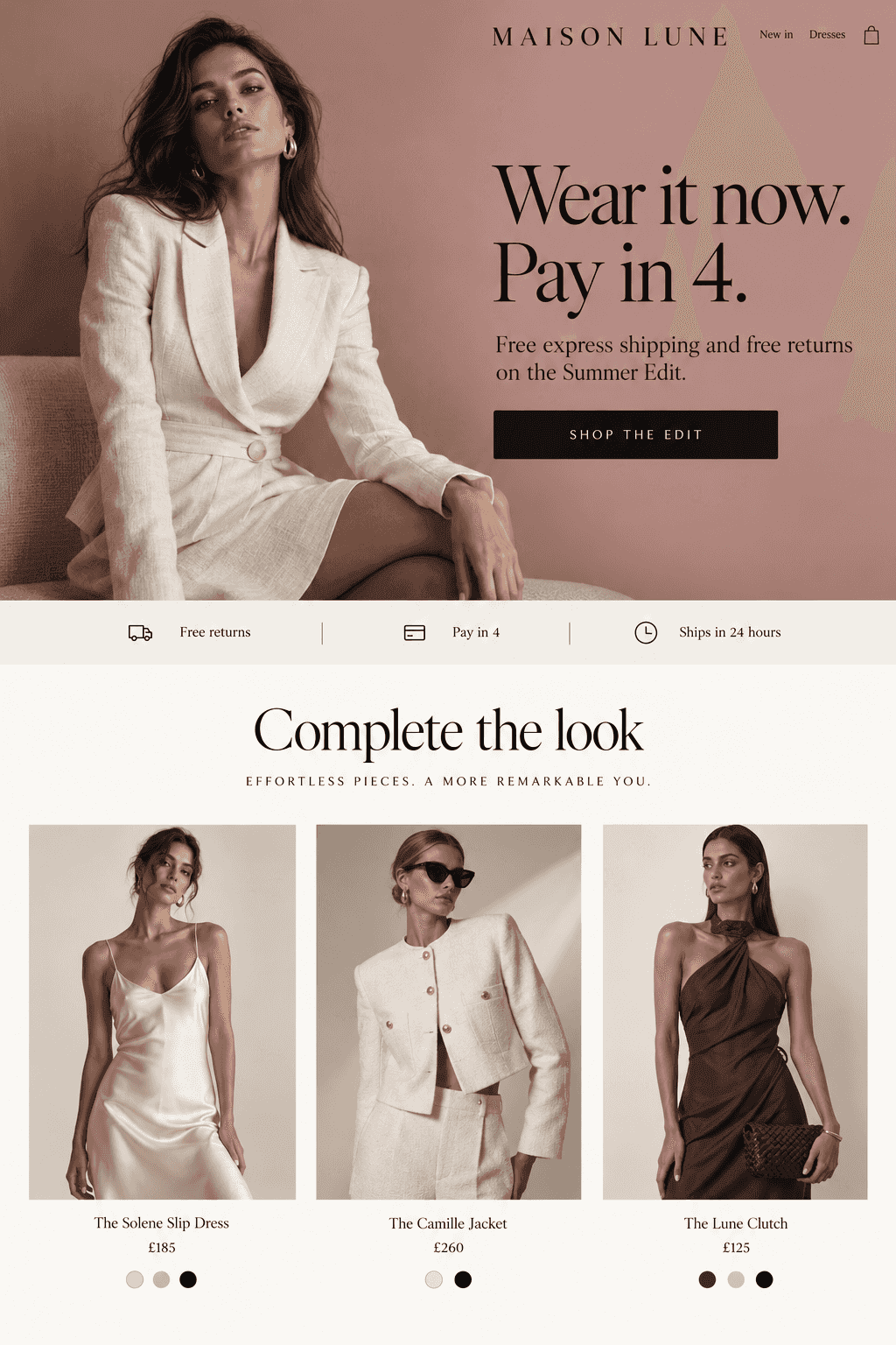 MAISON LUNE version B: Wear it now, pay in 4
