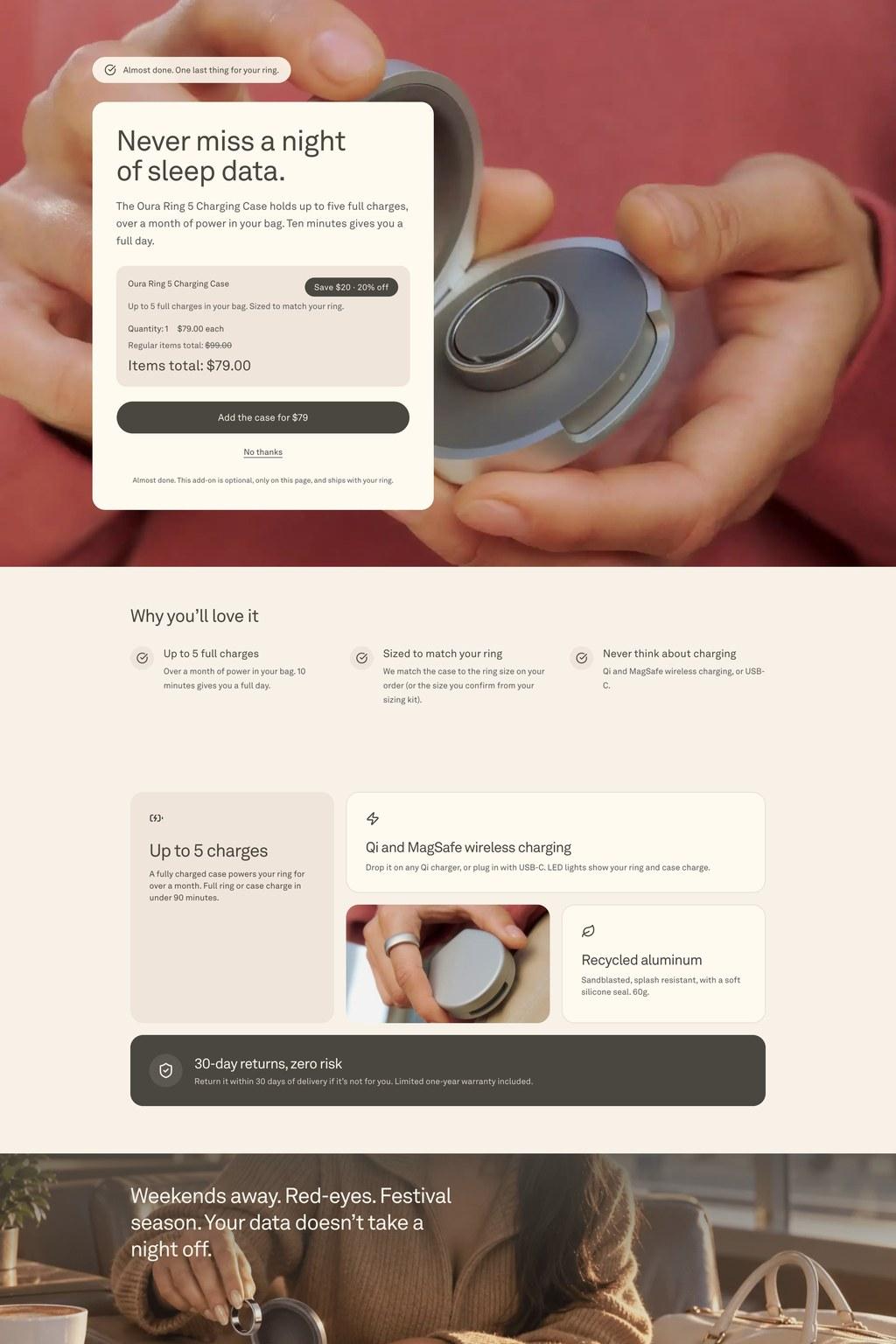 Oura influencer funnel downsell page